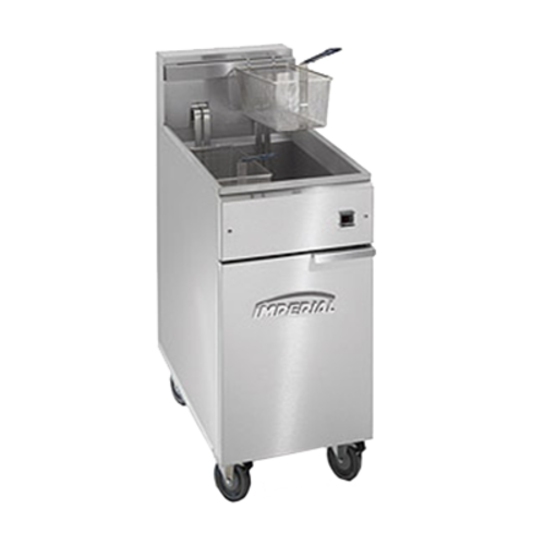 Imperial Range IFS-50-EU Electric Floor Fryer 50 lb Capacity Tilt-Up Elements Snap Action Thermostat Stainless Steel