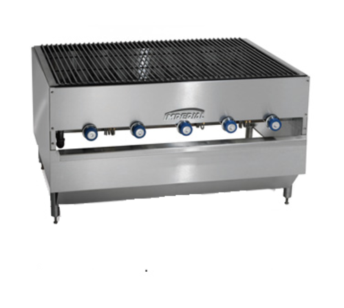 Imperial Range ICB-4836 Chicken Charbroiler Gas Countertop 48W x 36D Stainless Steel Burners Non-Stick Grates 250000 BTU