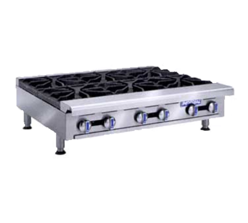 Imperial Range IHPA-1-12 Hotplate Gas Countertop 12 Inch Open Burner Cast Iron Grate Stainless Steel 32000 BTU