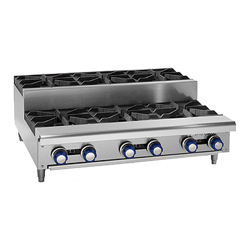 Imperial Range IHPA-2-12SU Gas Hotplate Countertop 12 Inch 64000 BTU Open Burners Stainless Steel Grates