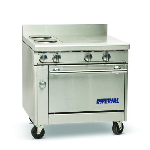 Imperial Range IHR-2HT Spec Series Heavy Duty Range Gas 36 Inch 2 Hot Tops Standard Oven Chrome Rack Stainless Steel