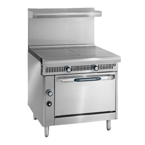 Imperial Range IHR-2HT-M Spec Series Heavy Duty Range Gas 36 Modular 2 18 Hot Tops Manual Controls Stainless Steel 80000 BTU cETLus NSF
