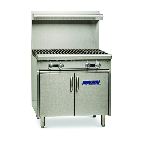 Imperial Range IHR-4-XB Spec Series Heavy Duty Gas Range 36 Inch 4 Open Burners Stainless Steel 160000 BTU