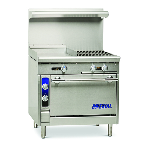Imperial Range IHR-G18-2-M Spec Series Heavy Duty Gas Range 36 inch with Open Burners and Griddle