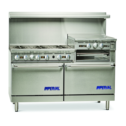 Imperial Range IR-6-RG24-XB Pro Series Restaurant Range Gas 60 Inch 6 Open Burners 24 Inch Griddle Standard Oven