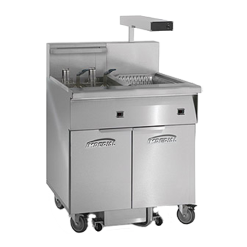 Imperial Range IFSCB150EU Electric Fryer Floor Model 50 lb Capacity Tilt-Up Elements Built-In Filter System