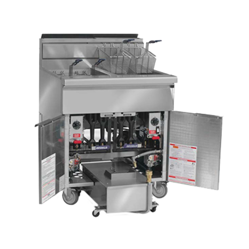 Imperial Range IFSSP275C Gas Fryer Floor Model 75lb Capacity Built In Filter System Computer Controls Stainless Steel