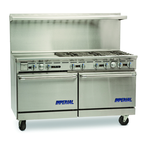 Imperial Range IR-6-G24-CC Pro Series Restaurant Range Gas 60 inch with 6 Open Burners and 24 inch Griddle