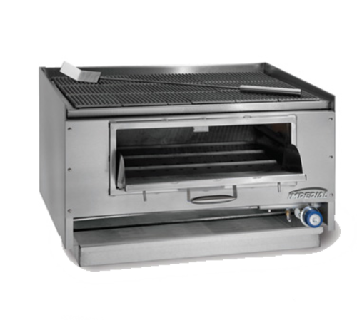 Imperial Range MSQ-60 Mesquite Wood Broiler 60 inch Countertop with Cast Iron Grates and Gas Log Lighter