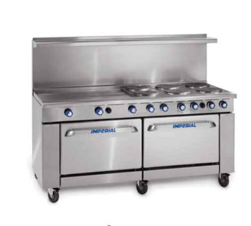 Imperial Range IR-12-E-CC Pro Series Restaurant Range Electric 72 Inch with 12 Round Elements and 2 Convection Ovens