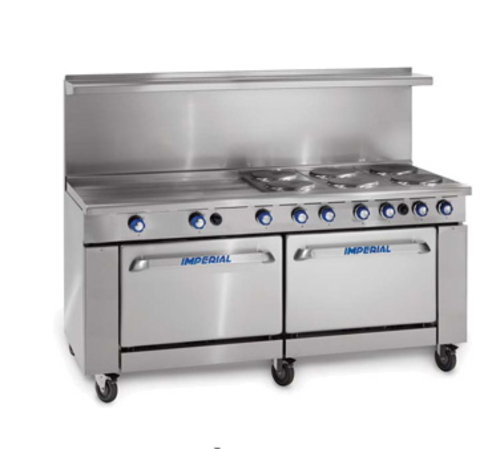 Imperial Range IR-12-E-C Pro Series Restaurant Range Electric 72 Inch with Convection Oven and Chrome Racks