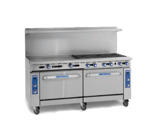 Imperial Range IR-G72-C Pro Series Restaurant Range Gas 72 Inch Griddle Convection Oven Standard Oven Manual Controls
