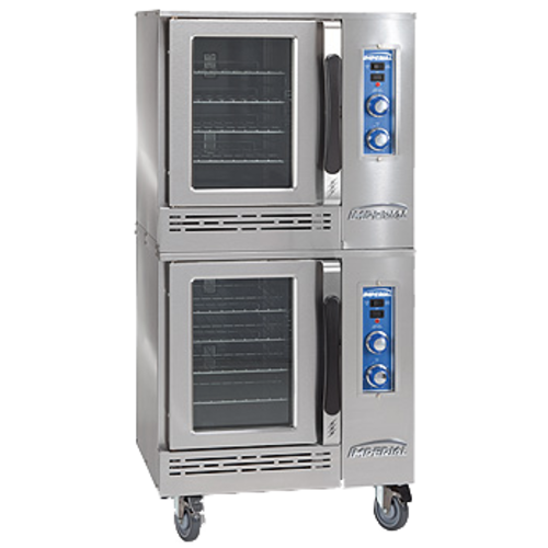 Imperial Range HSICVE-2 Electric Half Size Convection Oven Manual Controls 2 Decks 2 Speed Fan Motor Stainless Steel