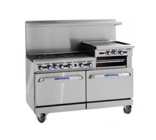 Imperial Range IR-2-G48-C-XB Pro Series Restaurant Range Gas 60 Inch with Open Burners Griddle and Convection Oven
