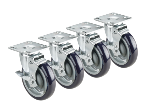 Krowne Metal Corporation 28-116S Krowne Royal Series Plate Caster 3-1/2 x 3-1/2 plate caster 3 locking wheels set of 4