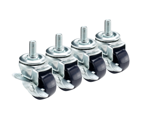 Krowne Metal Corporation 28-139S Low Profile Threaded Stem Caster Swivel with Brake 2 Inch Diameter 200 lbs Capacity