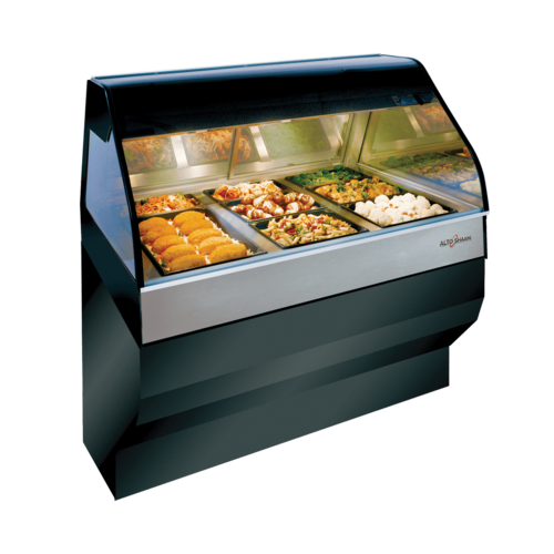 Alto-Shaam ED3SYS-48 Heated Display Case 48 inch Stationary Base Full Service 3 Pan Sections Halo Heat Technology