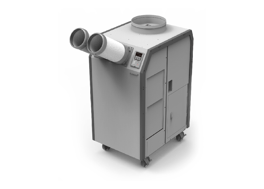Airrex HWC-60R Water-Cooled Portable Spot Cooler 61000 BTU 5 Ton R-454B Refrigerant 220V Single Phase Dual 5 Inch Nozzles Built-In Condensate Pump No Venting Required ETL Listed