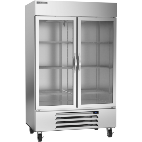Beverage Air HBR49HC-1-G Horizon Series Refrigerator Reach In Two Section 46 Cu Ft Capacity Glass Doors Adjustable Shelves