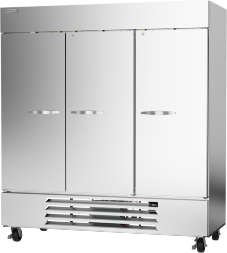Beverage Air HBR72HC-1 Horizon Series Refrigerator Three Section 70.19 cu ft Capacity with Solid Doors and Adjustable Shelves