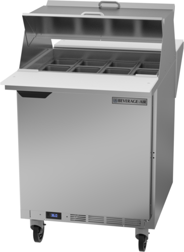 Beverage Air SPE27HC-12M-B-DS Dual Side Mega Top Refrigerated Counter 27 inch 6.9 cu ft Stainless Steel