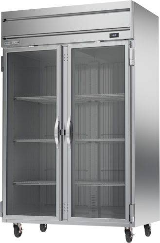 Beverage Air HFP2HC-1G Horizon Series Freezer Two Section 46.29 cu ft Glass Door Stainless Steel Made in USA