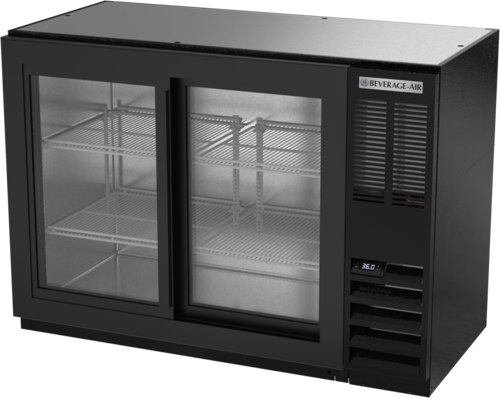 Beverage Air BB48HC1GSB Refrigerated Back Bar Storage Cabinet 48W Two Section 12.4 cu ft with Glass Doors