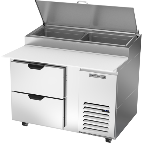 Beverage Air DPD46HC-2 Pizza Top Refrigerated Counter 46 Inch One Section 12 Cu Ft Stainless Steel Drawers