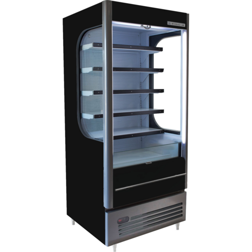 Beverage Air VMHC-12-1-B Vuemax Series Open-Air Merchandiser 12 cu ft Capacity with LED Lighting and Night Curtain