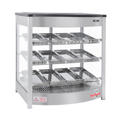 Skyfood Equipment FWD3S12P Countertop Steam Line Food Warmer Display Case 25-5/8W with Adjustable Shelves and LED Lighting