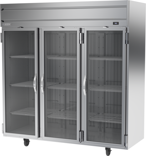 Beverage Air HRP3HC-1G Horizon Series Refrigerator Reach In Three Section 71.52 cu ft Glass Doors LED Lighting