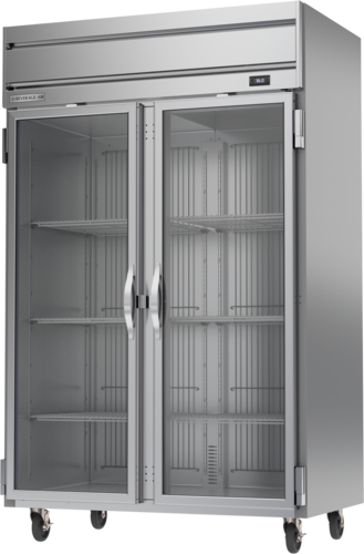 Beverage Air HRS2HC-1G Horizon Series Refrigerator Two Section 46.88 cu ft Glass Door Stainless Steel