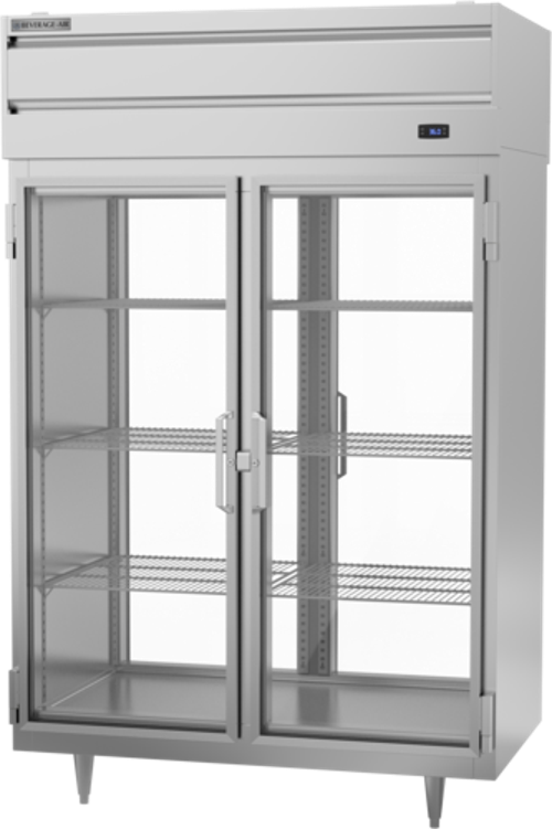 Beverage Air PRD2HC-1BG P-Series Pass-Thru Refrigerator 48.33 cu ft with Glass Doors and Adjustable Shelves