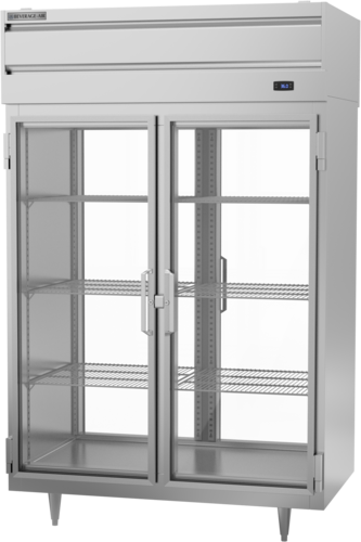 Beverage Air PRD2HC-1BG P-Series Pass-Thru Refrigerator 48.33 cu ft with Glass Doors and Adjustable Shelves