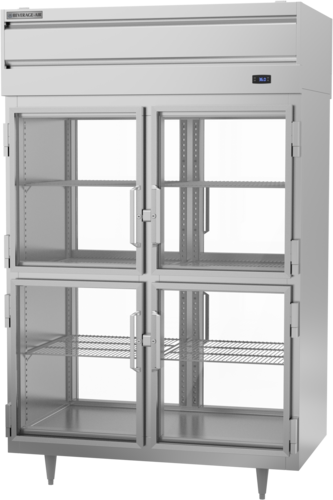 Beverage Air PRD2HC-1BHG P-Series Pass-Thru Refrigerator 48.33 cu ft with Glass Half Doors and LED Lighting