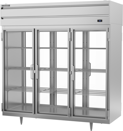 Beverage Air PRD3HC-1BG P-Series Pass-Thru Refrigerator 73.99 cu ft with Glass Doors and Adjustable Shelves
