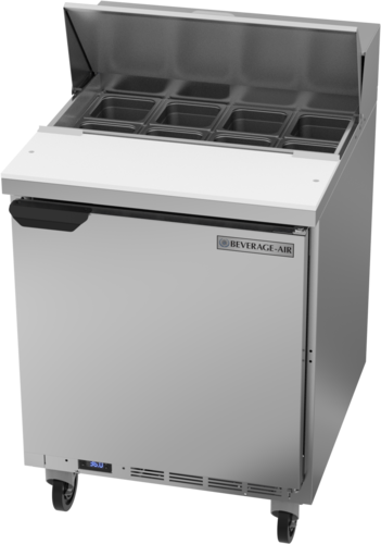 Beverage Air SPE27HC-B Sandwich Top Refrigerated Counter 27 inch One Section Stainless Steel 6.9 cu ft