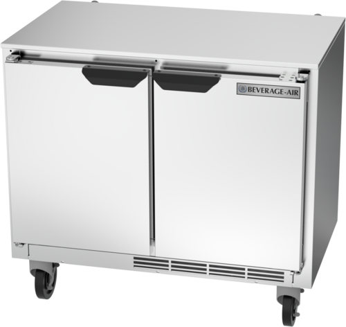 Beverage Air UCR34HC Undercounter Refrigerator Two Section 34 Inch Width 596 Cu Ft Stainless Steel Made in USA
