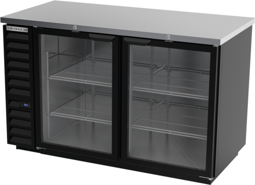 Beverage Air BB58HC-1-G-B Refrigerated Back Bar Storage Cabinet 59W Two Section 21.86 cu ft Glass Doors