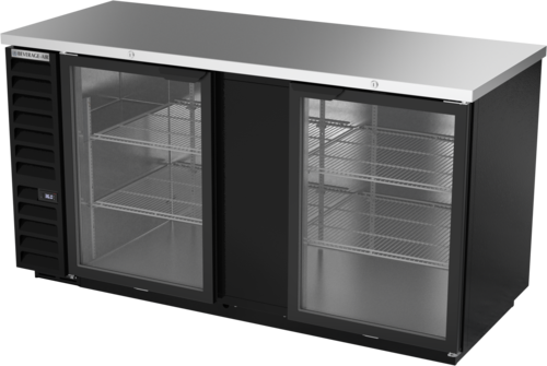 Beverage Air BB68HC-1-G-B Refrigerated Back Bar Storage Cabinet 69W Two Section with Glass Doors and LED Lighting