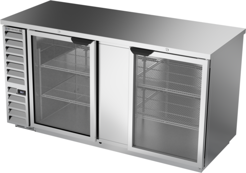 Beverage Air BB68HC-1-G-S Refrigerated Back Bar Storage Cabinet 69W Two Section 25.93 cu ft with Glass Doors