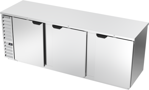 Beverage Air BB94HC-1-S Refrigerated Back Bar Storage Cabinet 95 inch Three Section 37.82 cu ft Stainless Steel