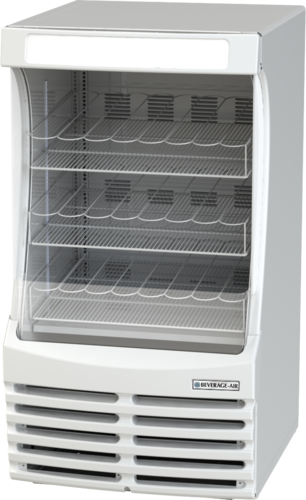 Beverage Air BZ13HC-W The Breeze Open Display Case 30W 7.38 cu ft with Adjustable Shelves and Lighted Sign Panel