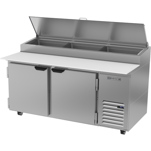 Beverage Air DP67HC Pizza Top Refrigerated Counter Two Section 67W 20.7 cu ft Stainless Steel Made in USA