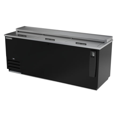 Beverage Air DW79HC-B Bottle Cooler Flat Top 80in Wide 24 cu ft Deep Well Design with Sliding Lids and Dividers