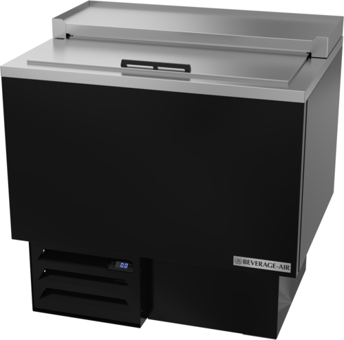 Beverage Air GF34HC-B Glass Froster Underbar Model 34W 33-5/8H 6.4 cu ft Top Opening Sliding Door Stainless Steel