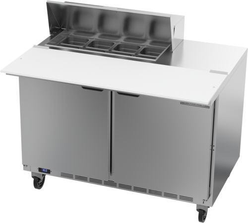 Beverage Air SPE48HC-08C Sandwich Top Refrigerated Counter 48 inch Two Section Stainless Steel 13 cu ft