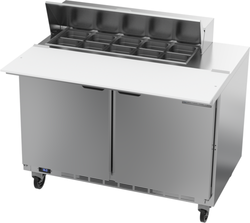 Beverage Air SPE48HC-10C Sandwich Top Refrigerated Counter 48 inch Two Section Stainless Steel 13 cu ft