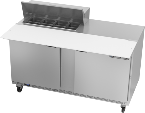 Beverage Air SPE60HC-08C Sandwich Top Refrigerated Counter 60 inch Two Section 16 cu ft Capacity Stainless Steel