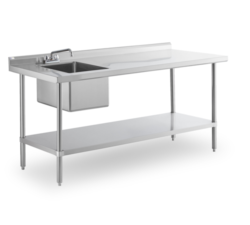 Steel Works SWSTM-3048WS-L-316 Work Table, with Prep Sink(s)